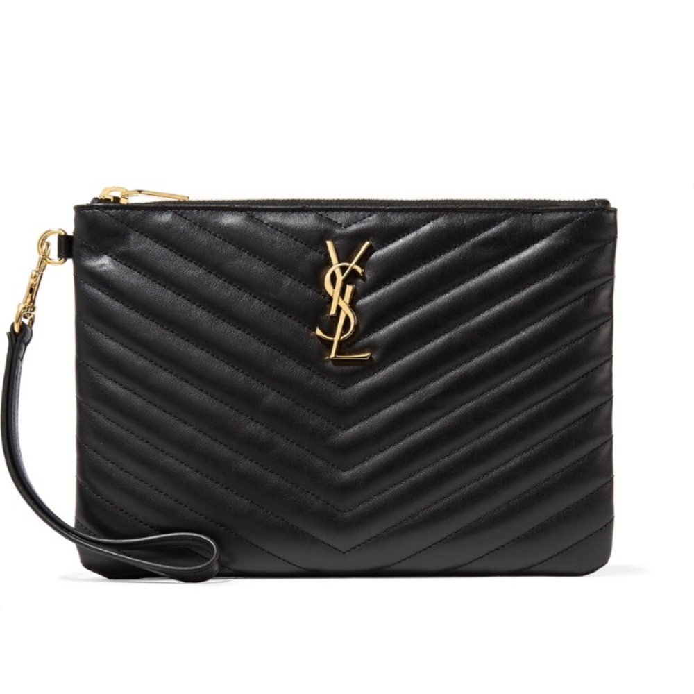 ❌SOLD❌ YSL ENVELOPE POUCH BLACK MATELASSE CLUTCH